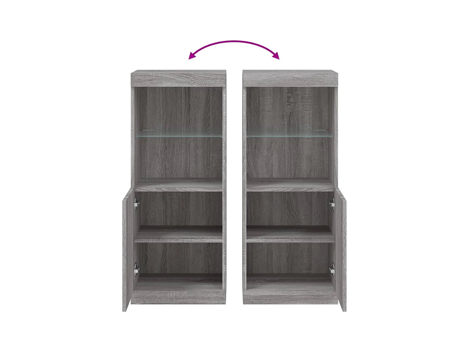 Buffet avec lumières LED sonoma gris 41x37x100