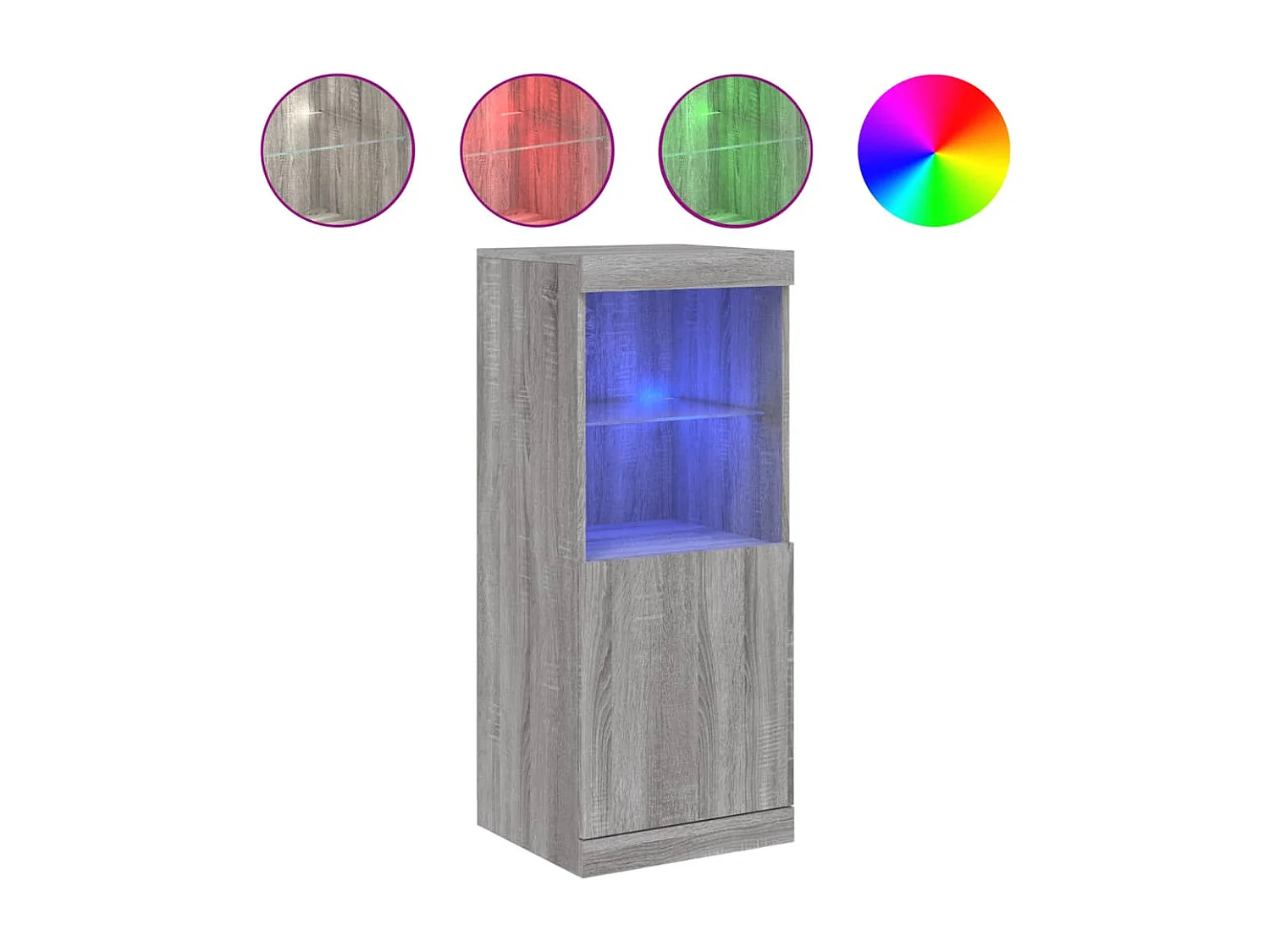 Buffet avec lumières LED sonoma gris 41x37x100