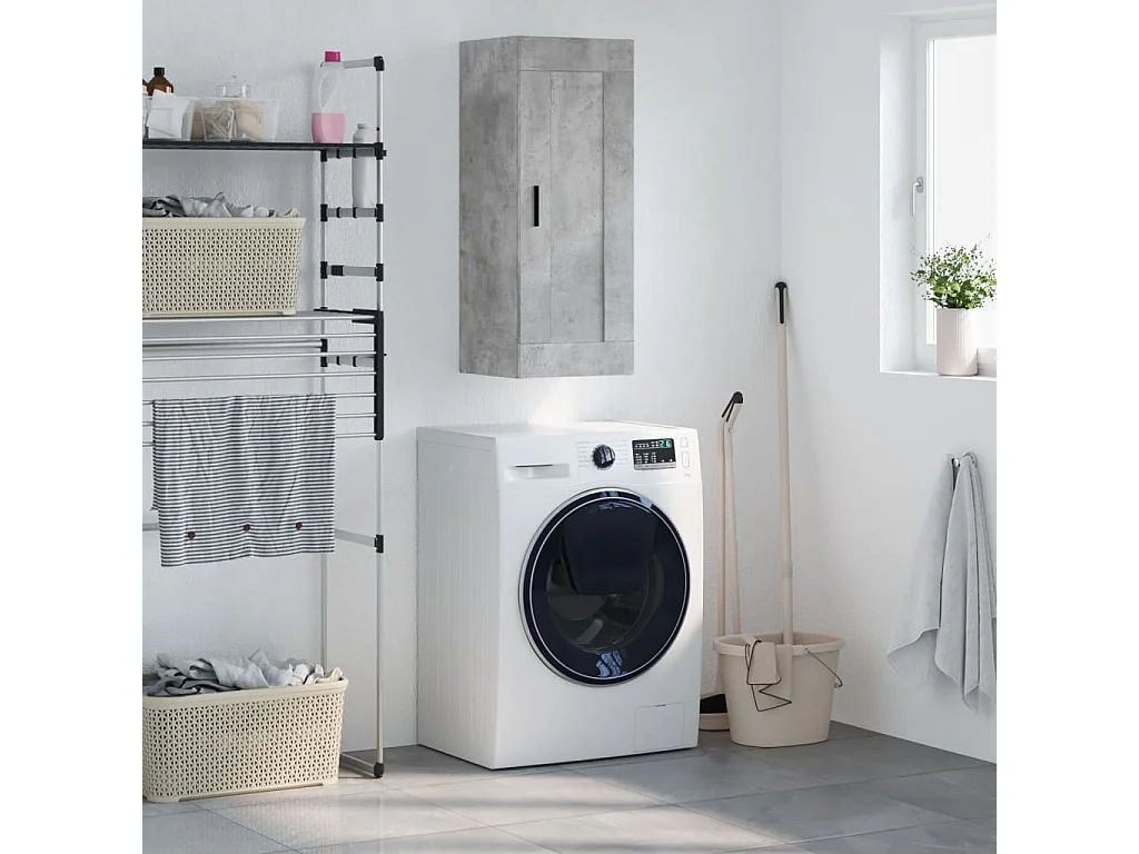 Armoire murale gris béton 34,5x34x90 bois d'ingénierie