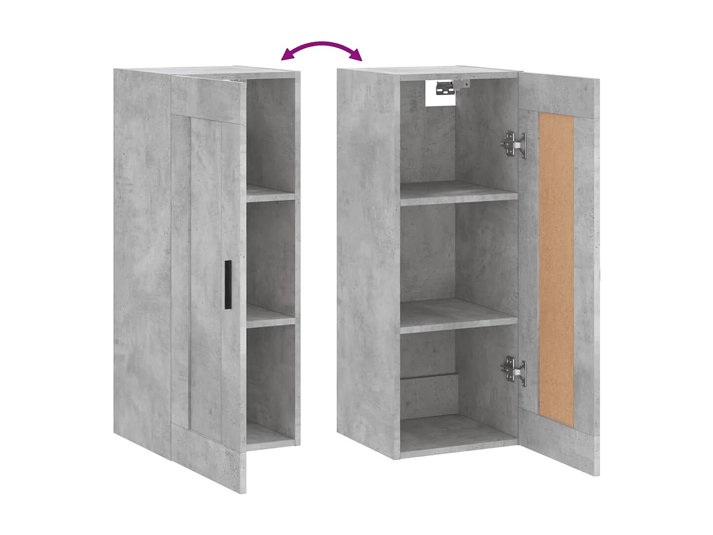 Armoire murale gris béton 34,5x34x90 bois d'ingénierie