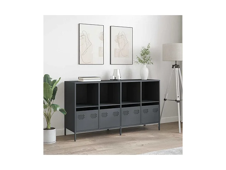 Buffet anthracite 135x39x73,5 acier laminé à froid