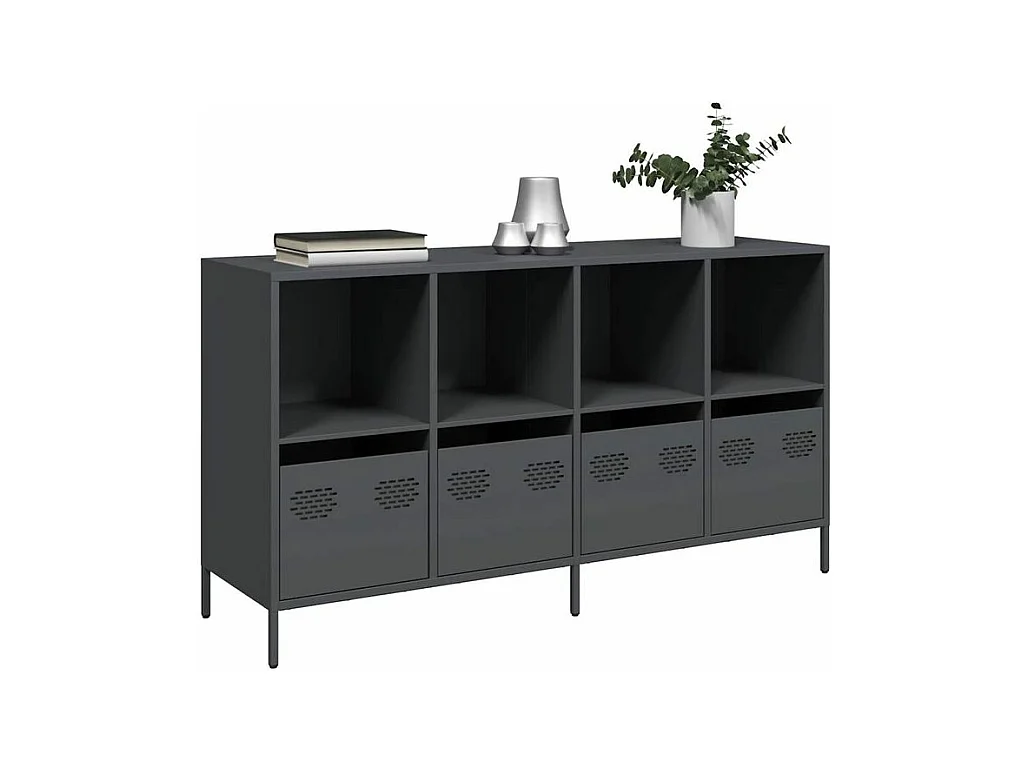 Buffet anthracite 135x39x73,5 acier laminé à froid