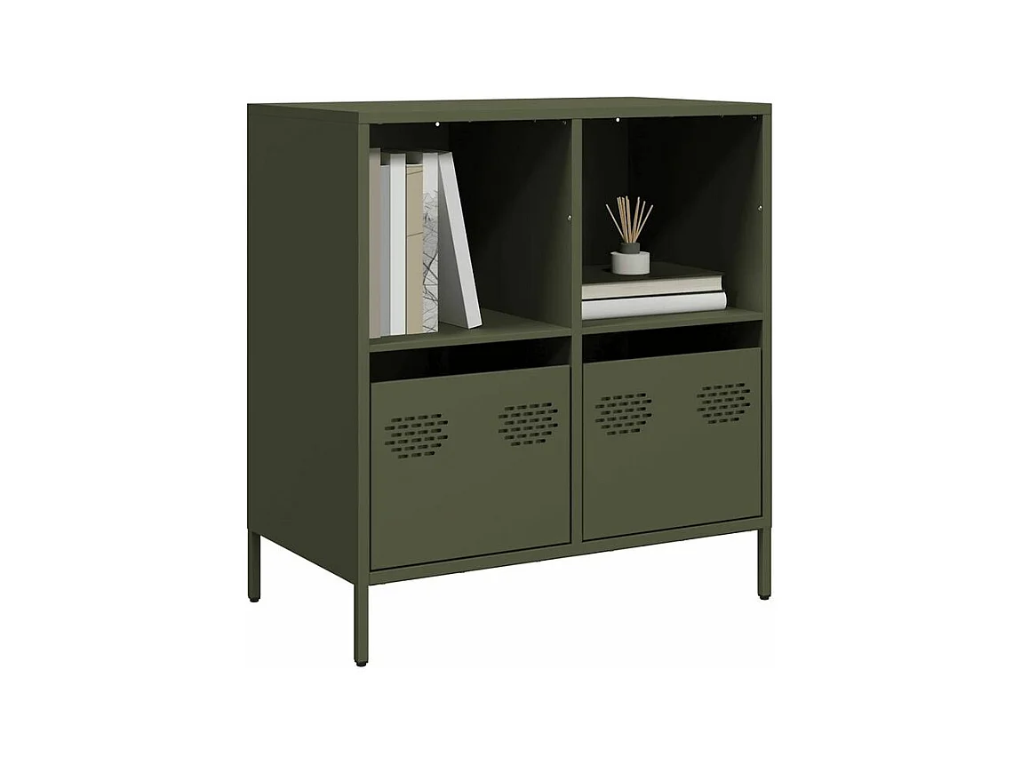 Buffet vert olive 68x39x73,5 acier laminé à froid
