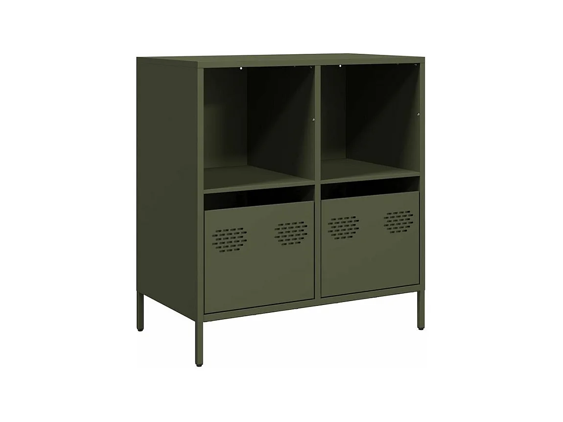 Buffet vert olive 68x39x73,5 acier laminé à froid