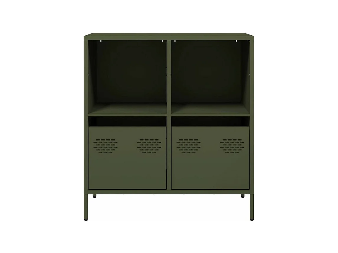 Buffet vert olive 68x39x73,5 acier laminé à froid