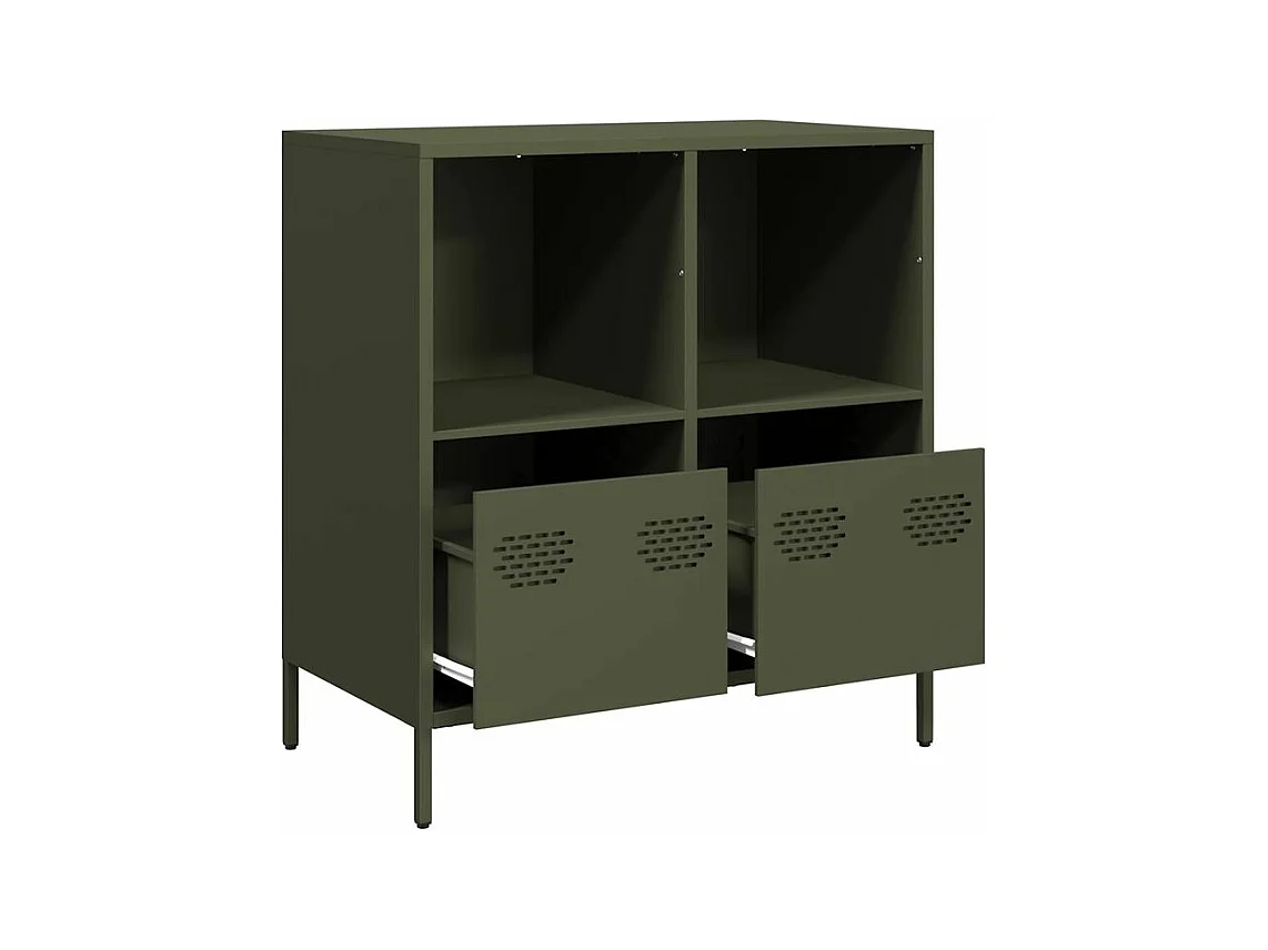 Buffet vert olive 68x39x73,5 acier laminé à froid