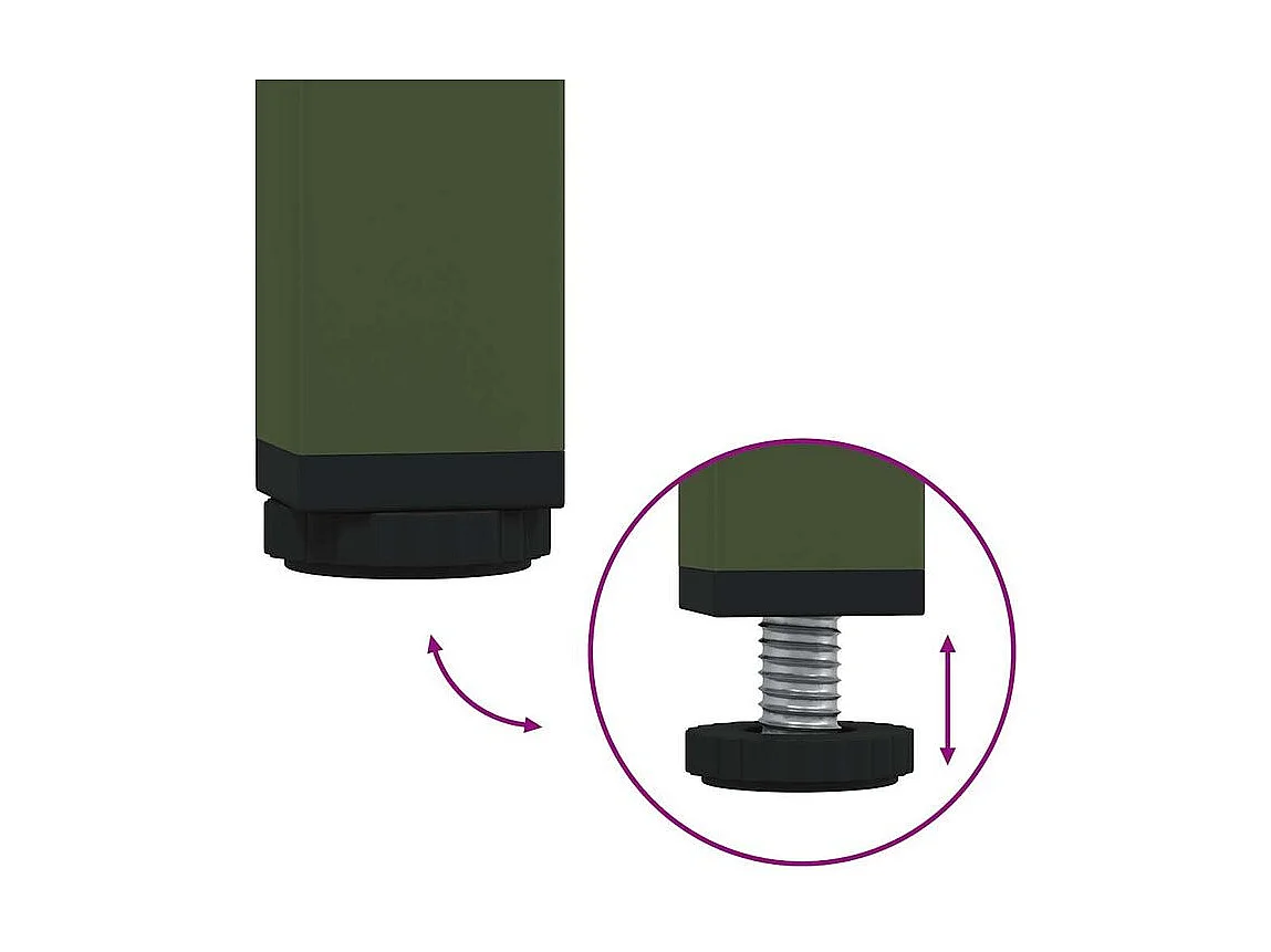 Buffet vert olive 68x39x73,5 acier laminé à froid