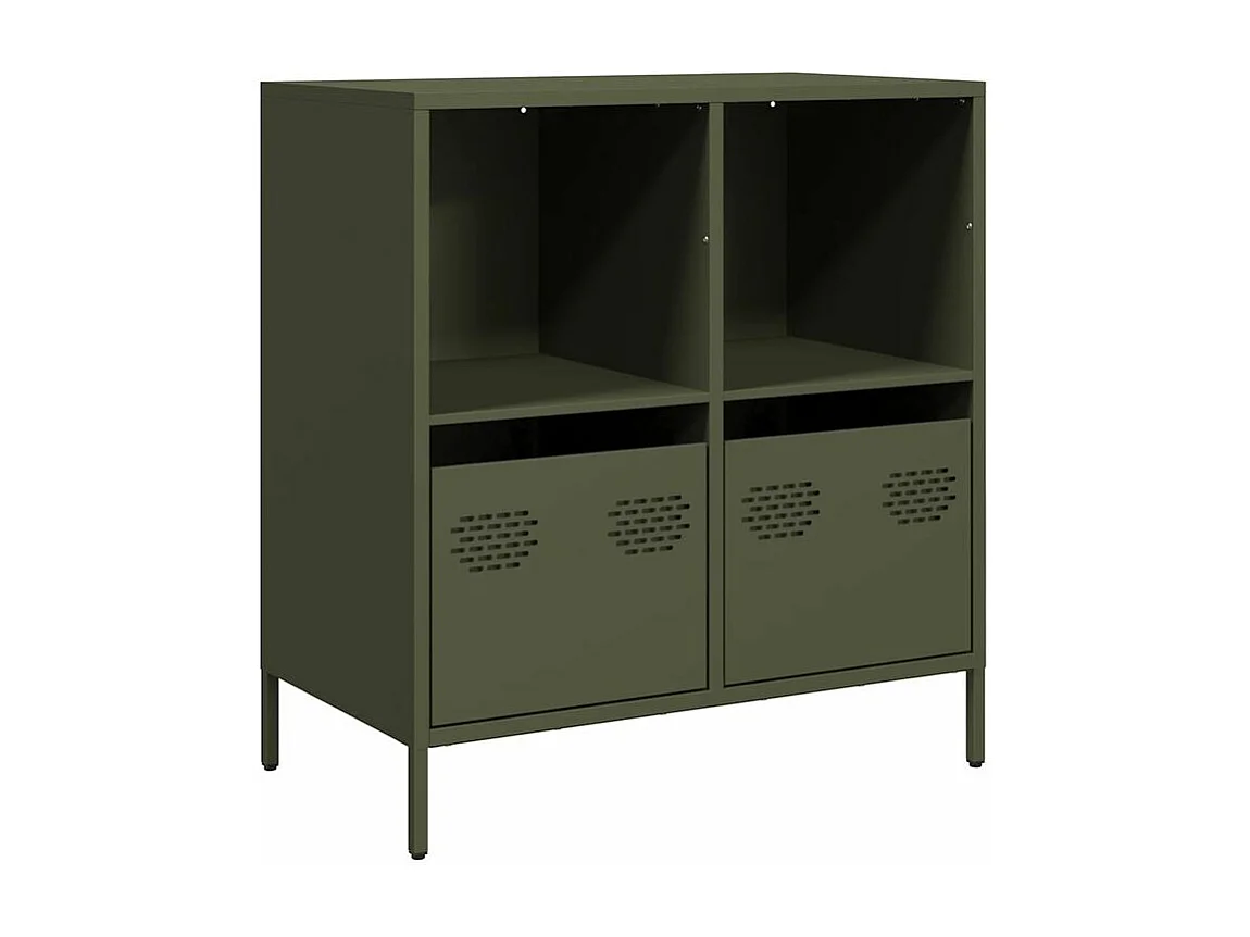 Buffet vert olive 68x39x73,5 acier laminé à froid