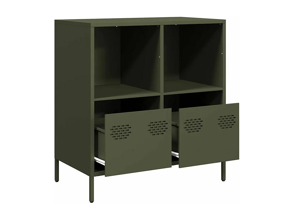 Buffet vert olive 68x39x73,5 acier laminé à froid