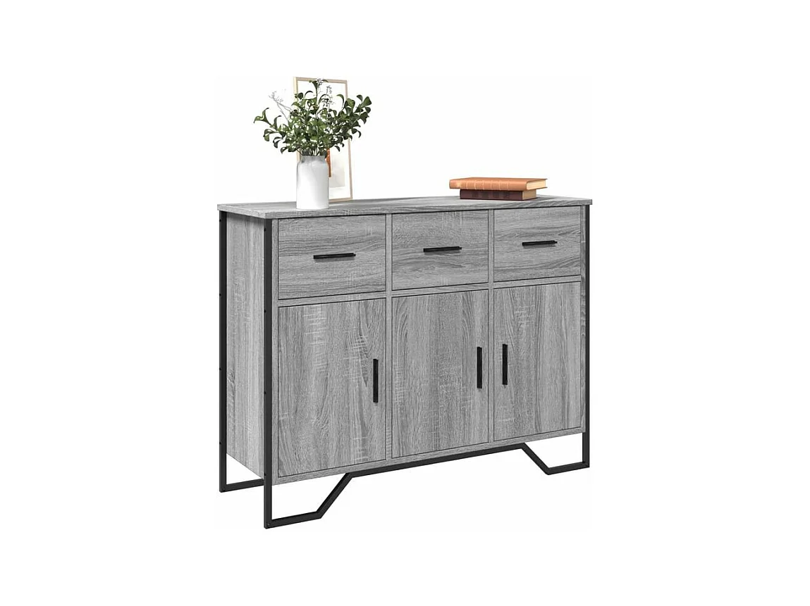 Buffet sonoma gris 97x32,5x74,5 bois d'ingénierie