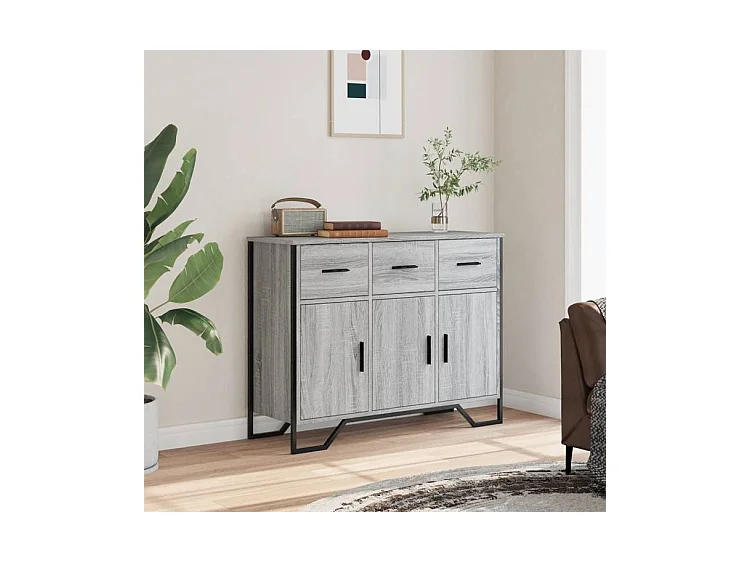 Buffet sonoma gris 97x32,5x74,5 bois d'ingénierie