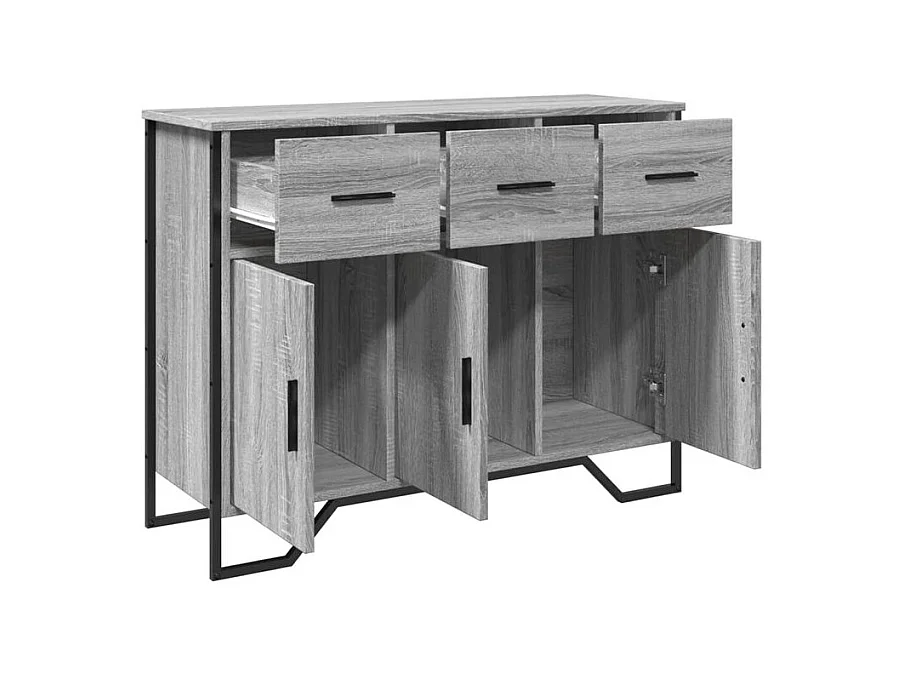 Buffet sonoma gris 97x32,5x74,5 bois d'ingénierie