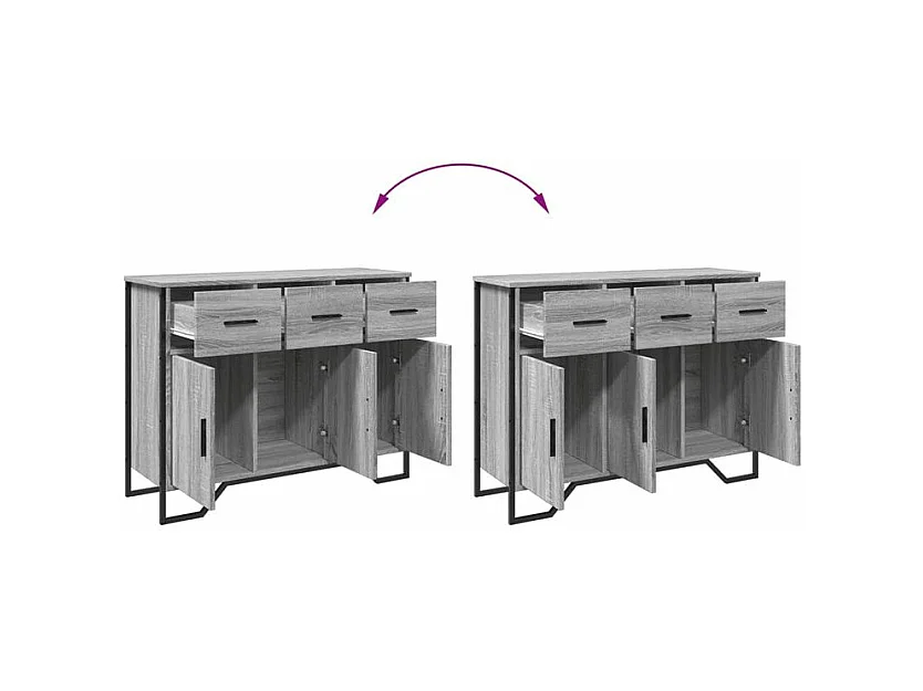 Buffet sonoma gris 97x32,5x74,5 bois d'ingénierie