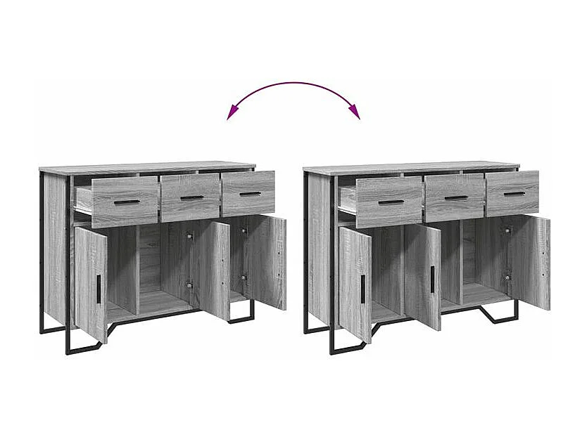 Buffet sonoma gris 97x32,5x74,5 bois d'ingénierie