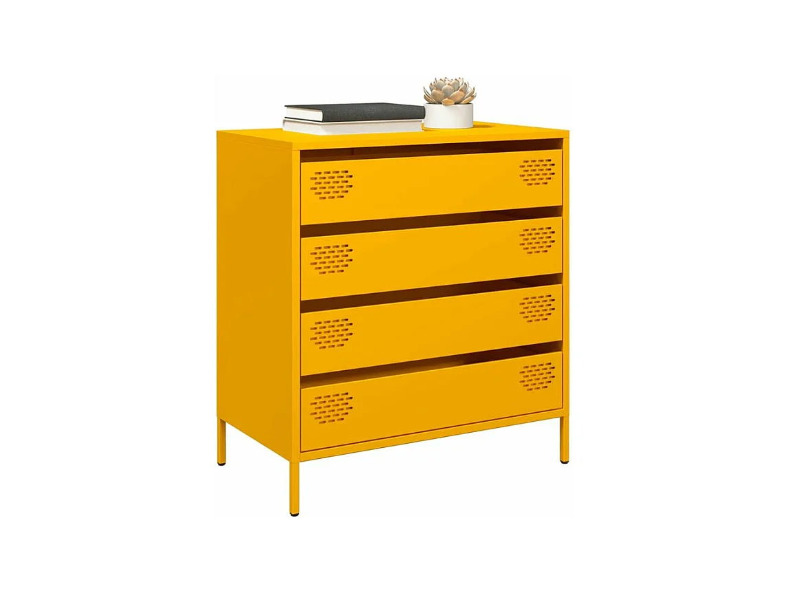 Buffet jaune moutarde 68x39x73,5 acier laminé à froid