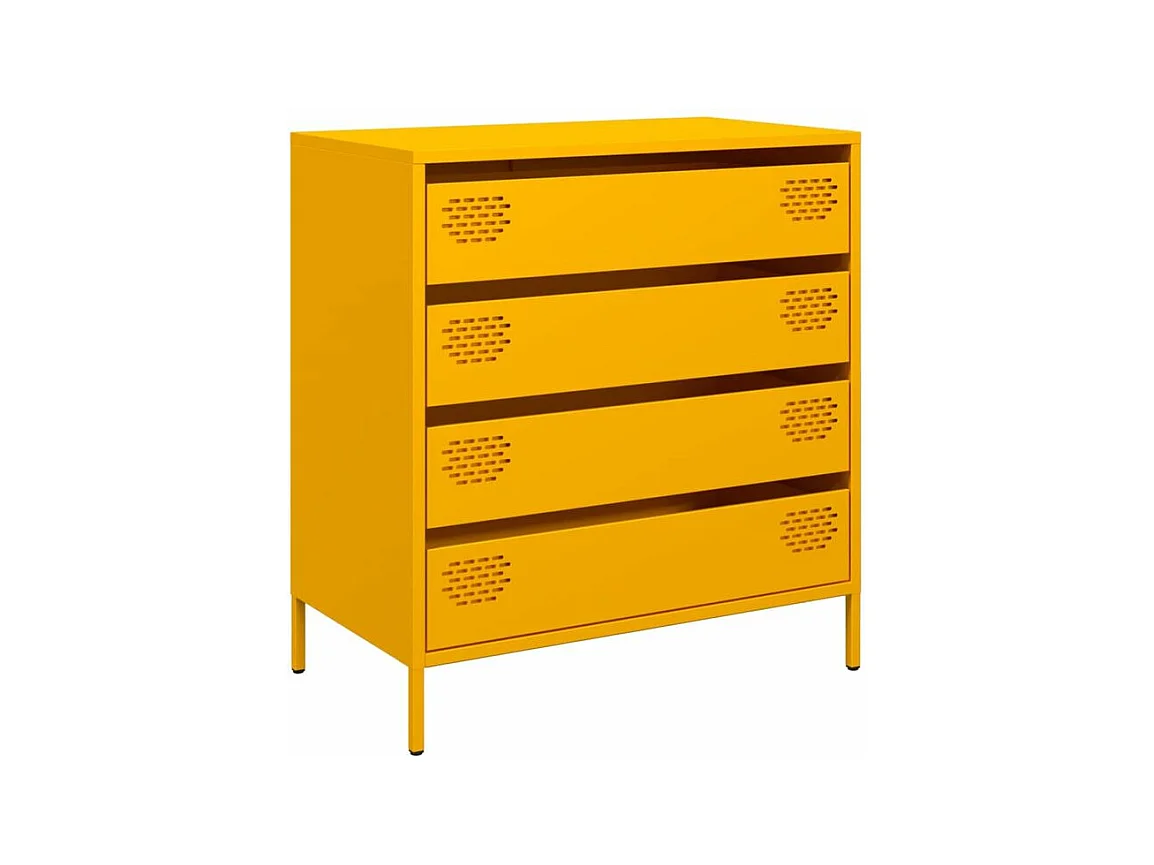 Buffet jaune moutarde 68x39x73,5 acier laminé à froid