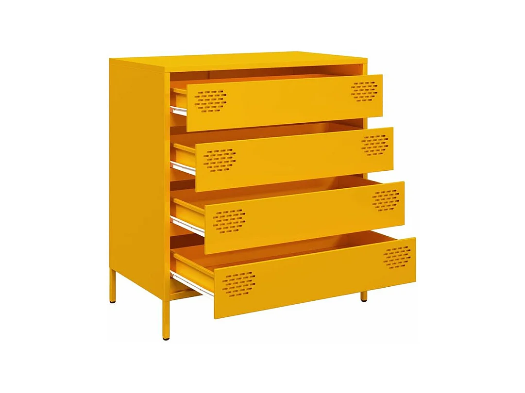 Buffet jaune moutarde 68x39x73,5 acier laminé à froid