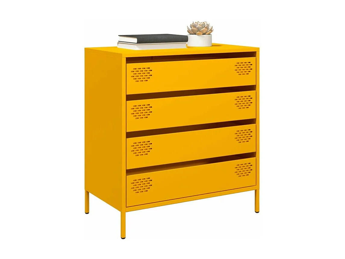 Buffet jaune moutarde 68x39x73,5 acier laminé à froid
