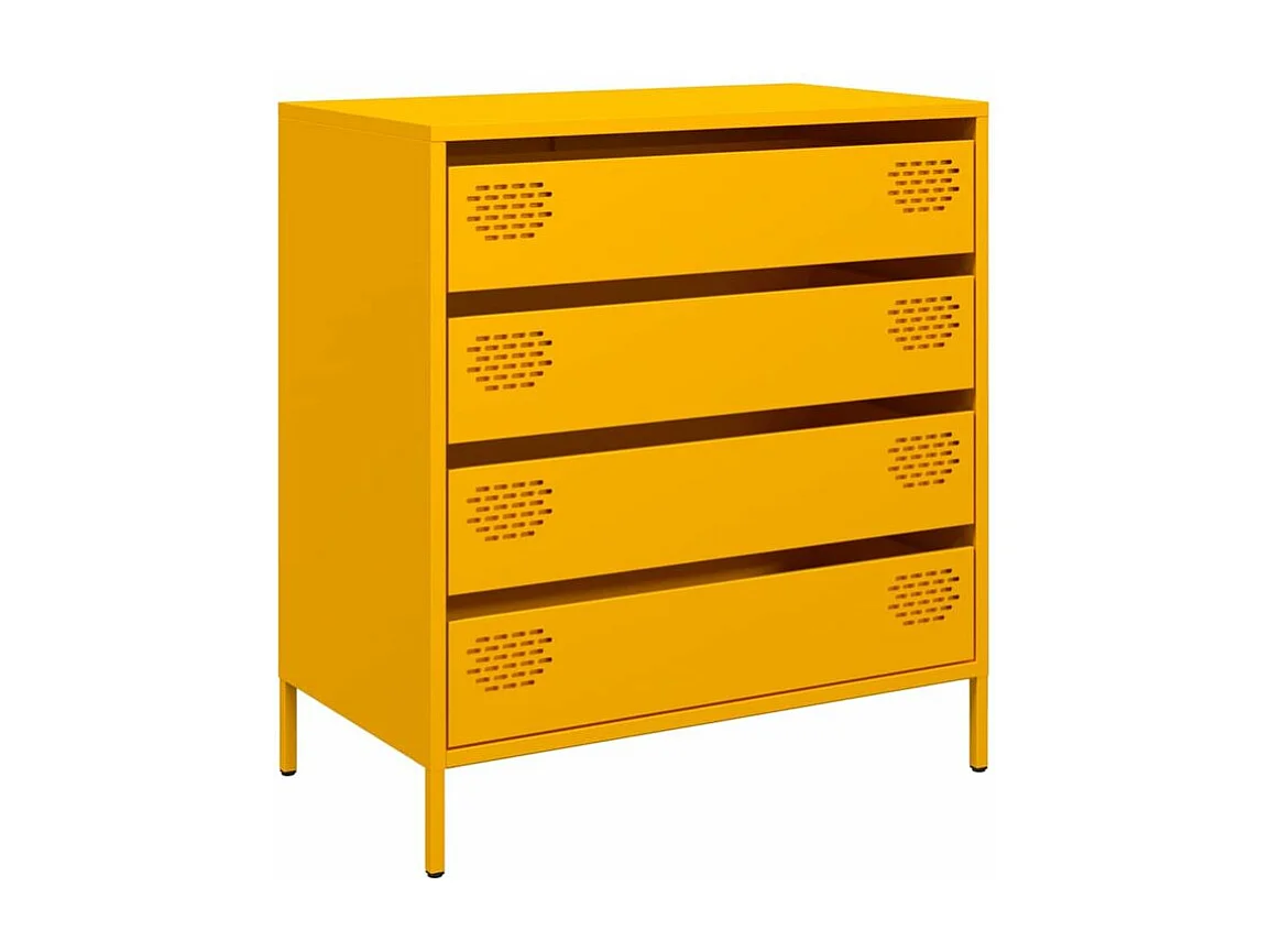 Buffet jaune moutarde 68x39x73,5 acier laminé à froid