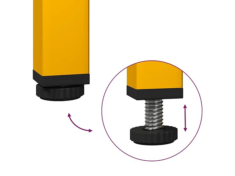 Buffet jaune moutarde 68x39x73,5 acier laminé à froid