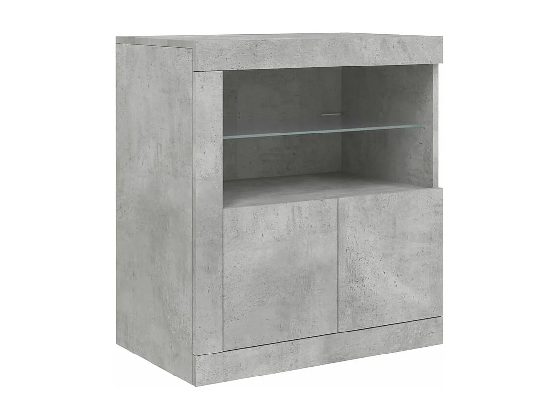 Buffet avec lumières LED gris béton 162x37x67