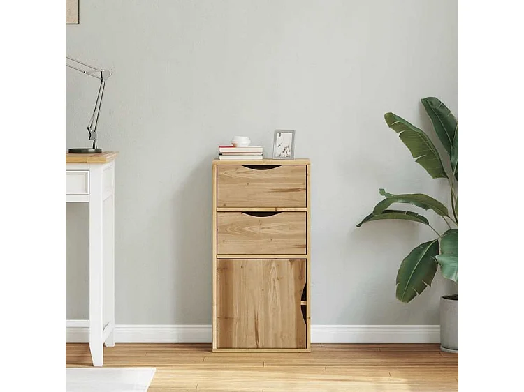 Armoire latérale avec tiroirs ODDA 40x24x79 bois massif pin