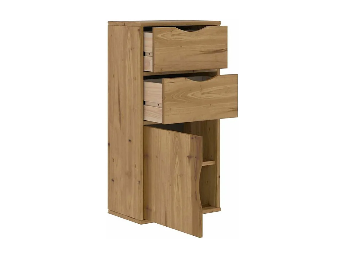 Armoire latérale avec tiroirs ODDA 40x24x79 bois massif pin