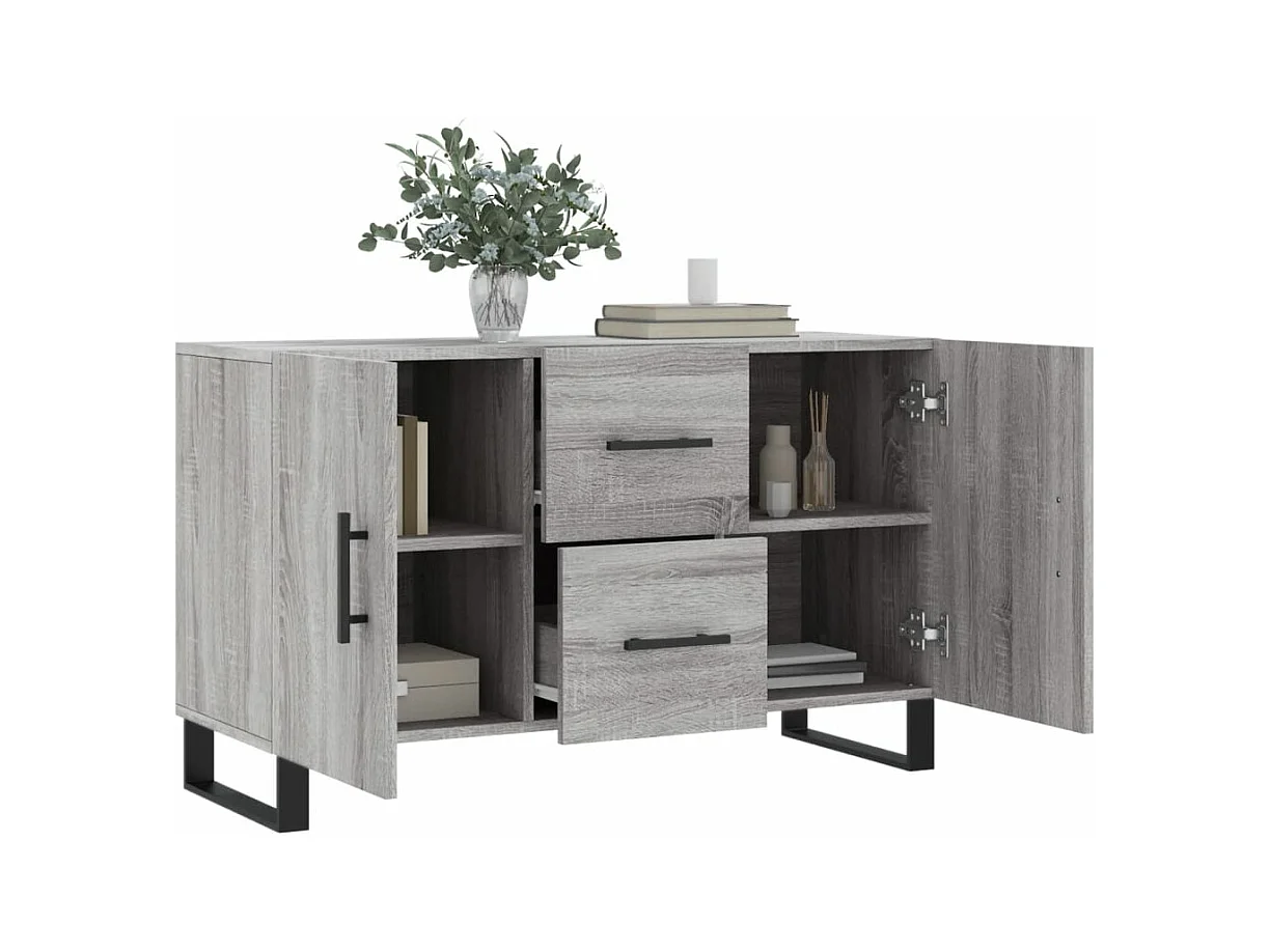 Buffet sonoma gris 100x36x60 bois d'ingénierie