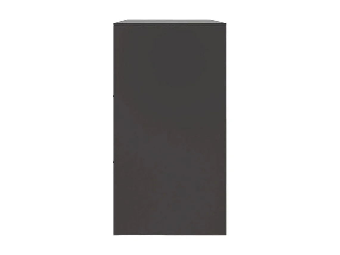 Meuble de rangement 3 portes 3 niches en acier Lazard 99cm - Style Industriel-Couleur Noir