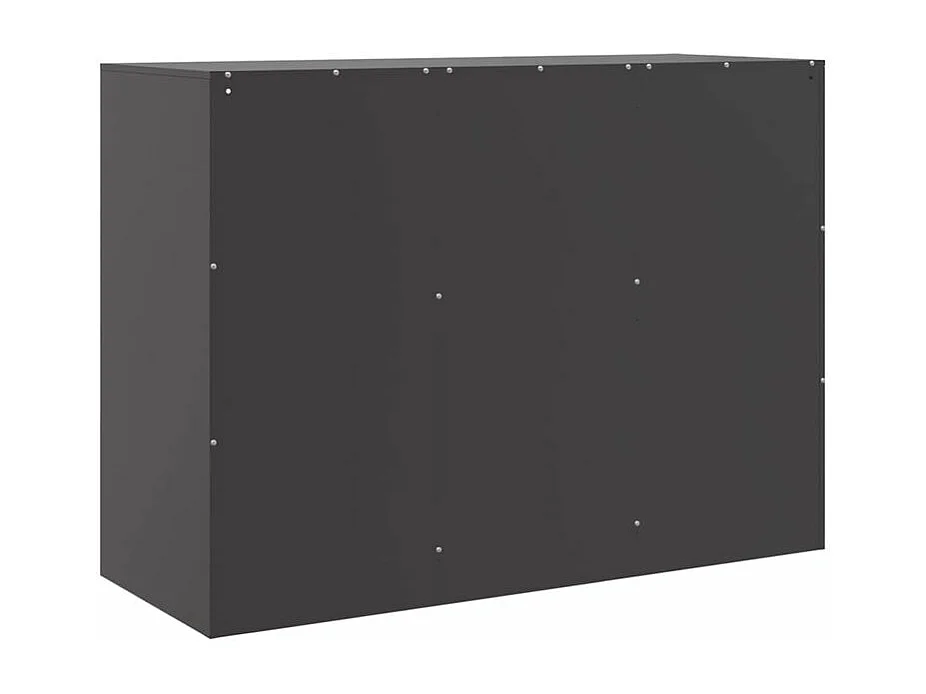 Meuble de rangement 3 portes 3 niches en acier Lazard 99cm - Style Industriel-Couleur Noir