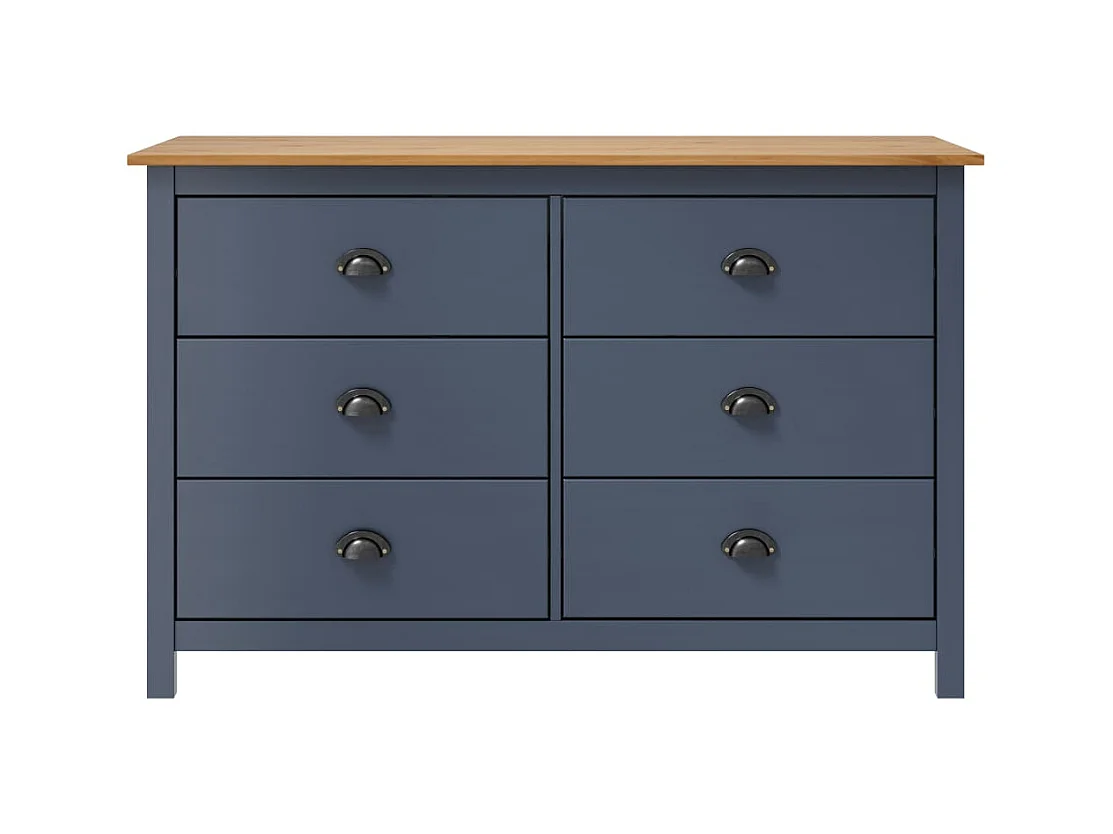 Buffet Hill Range Gris 125x40x80 Bois de pin solide