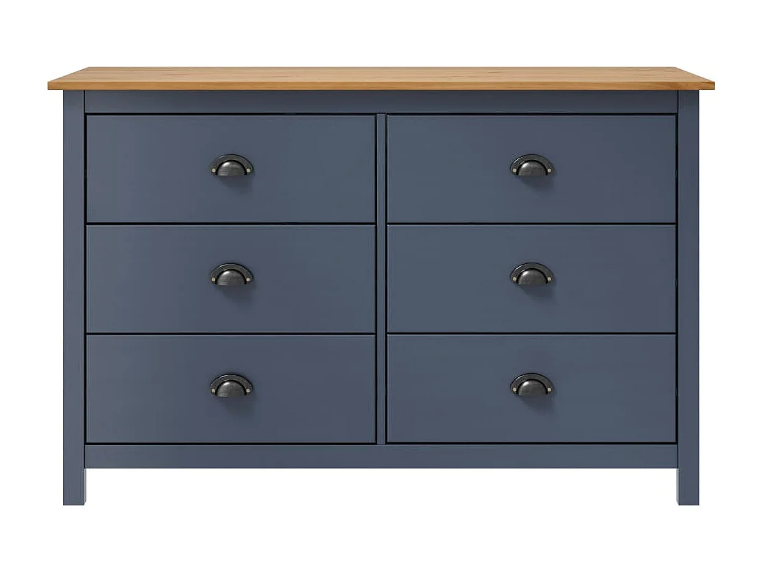 Buffet Hill Range Gris 125x40x80 Bois de pin solide