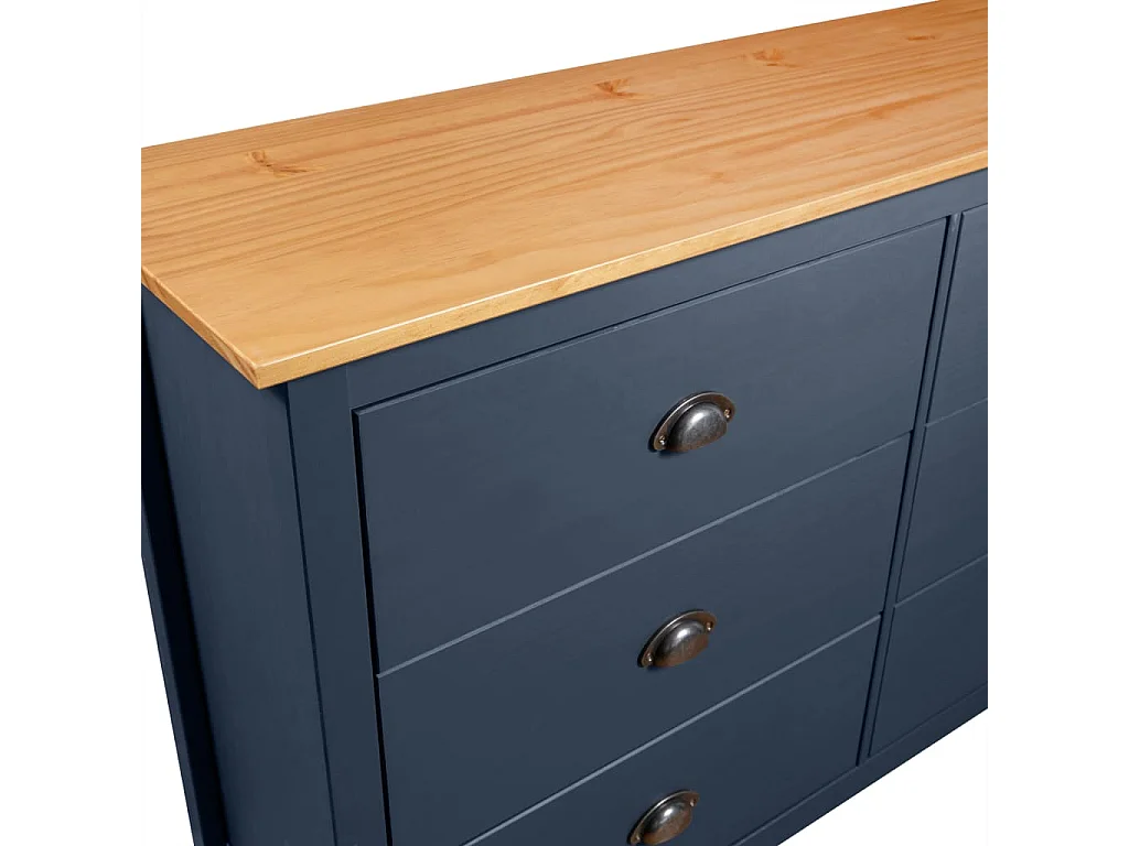 Buffet Hill Range Gris 125x40x80 Bois de pin solide