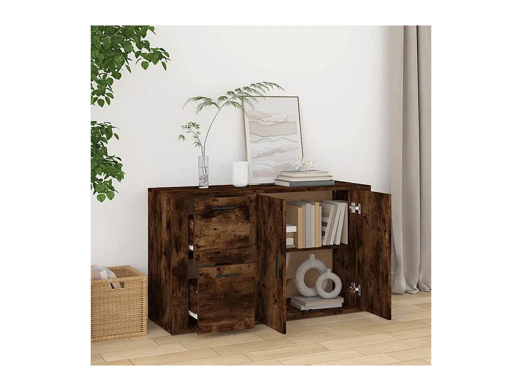 Buffet Chêne fumé 100x33x59,5 Bois d'ingénierie