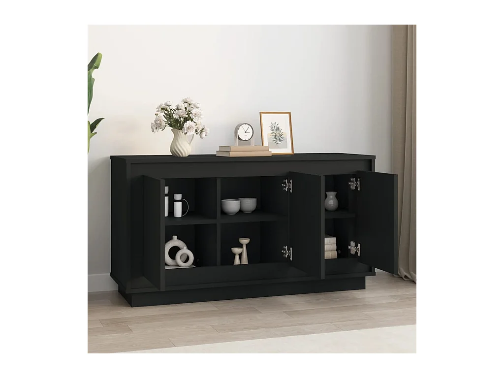 Buffet noir 102x35x55 bois d'ingénierie