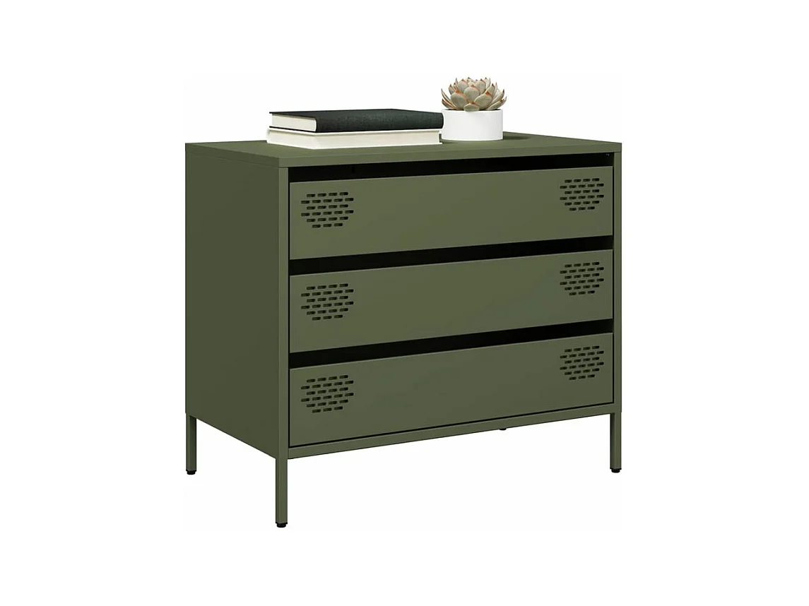 Buffet vert olive 68x39x58,5 acier laminé à froid