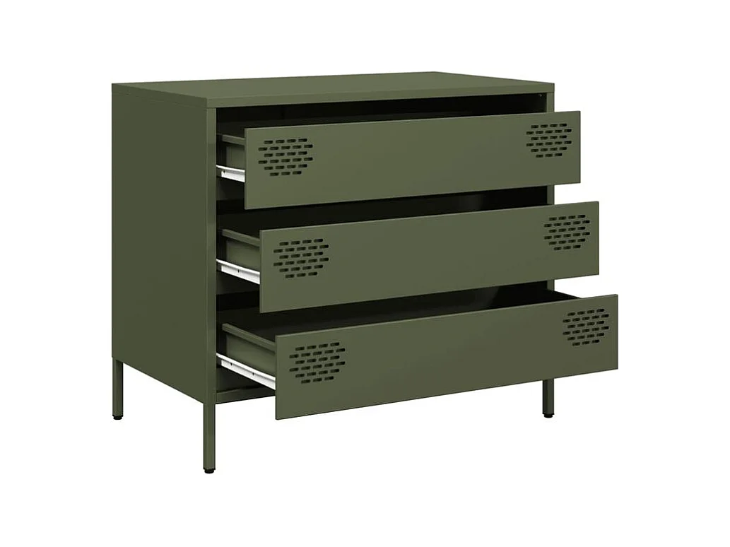 Buffet vert olive 68x39x58,5 acier laminé à froid