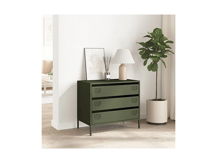 Buffet vert olive 68x39x58,5 acier laminé à froid