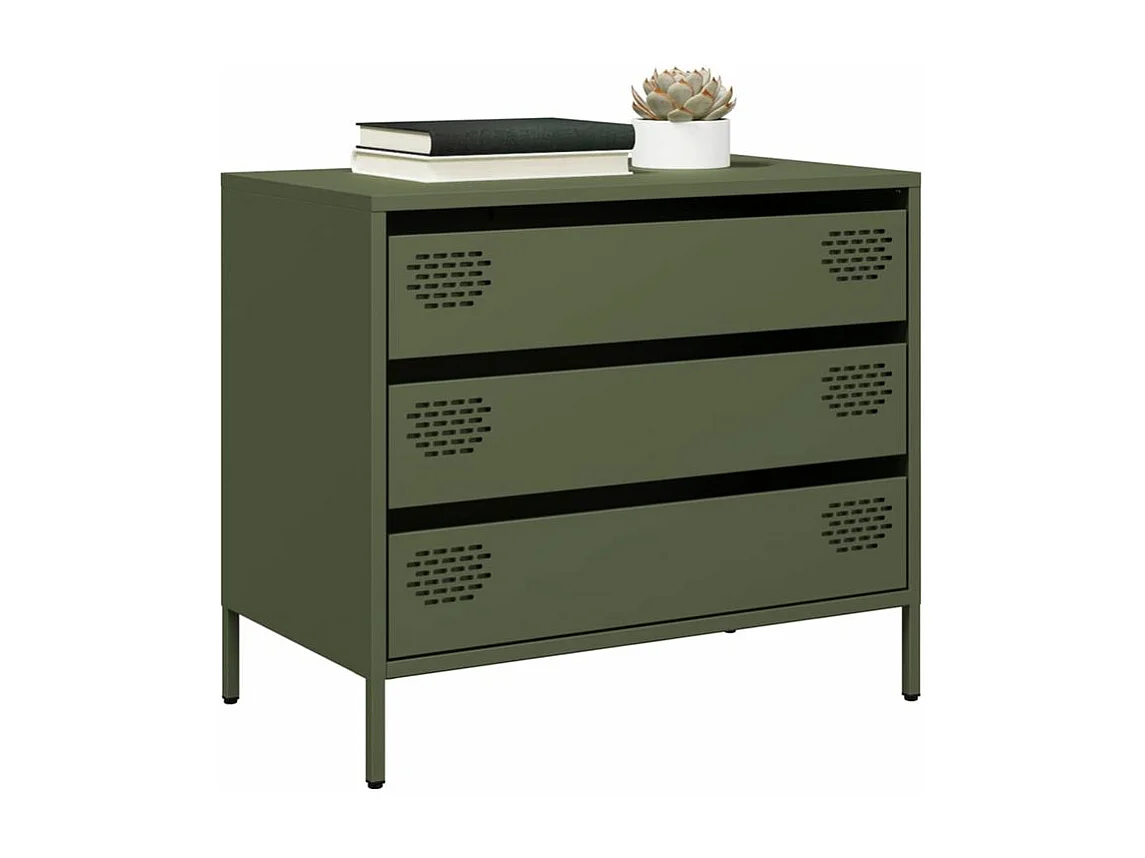 Buffet vert olive 68x39x58,5 acier laminé à froid