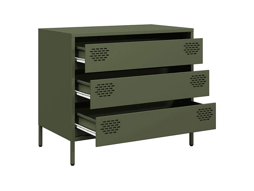 Buffet vert olive 68x39x58,5 acier laminé à froid
