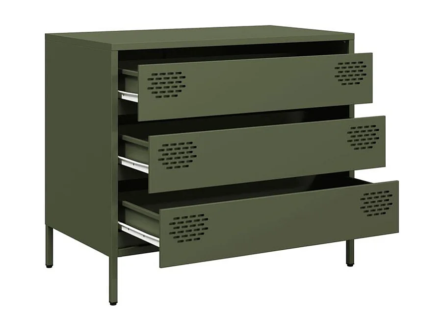 Buffet vert olive 68x39x58,5 acier laminé à froid