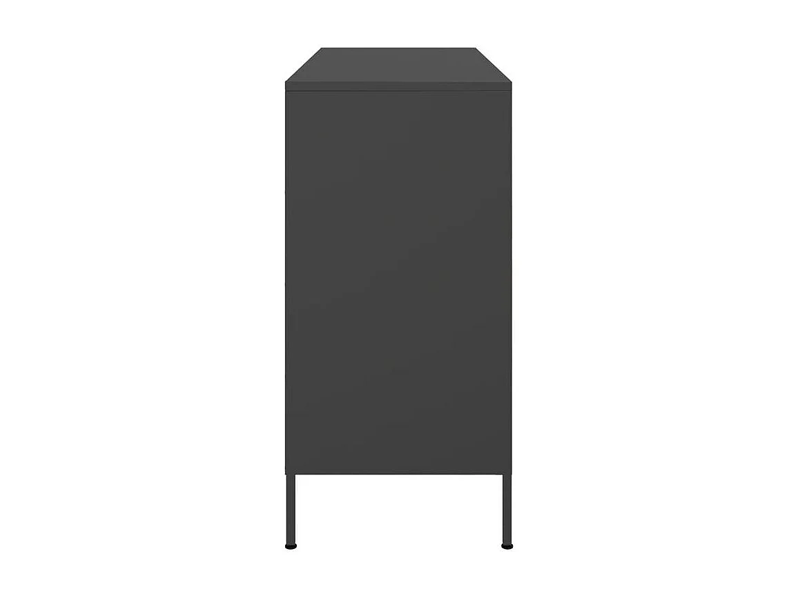 Meuble de rangement 6 portes en acier Klavin 100cm - Style Industriel-Couleur Noir