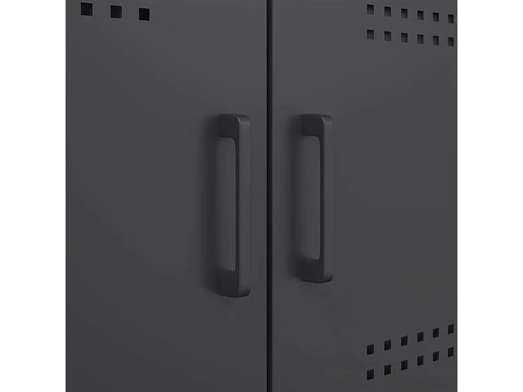 Meuble de rangement 6 portes en acier Klavin 100cm - Style Industriel-Couleur Noir