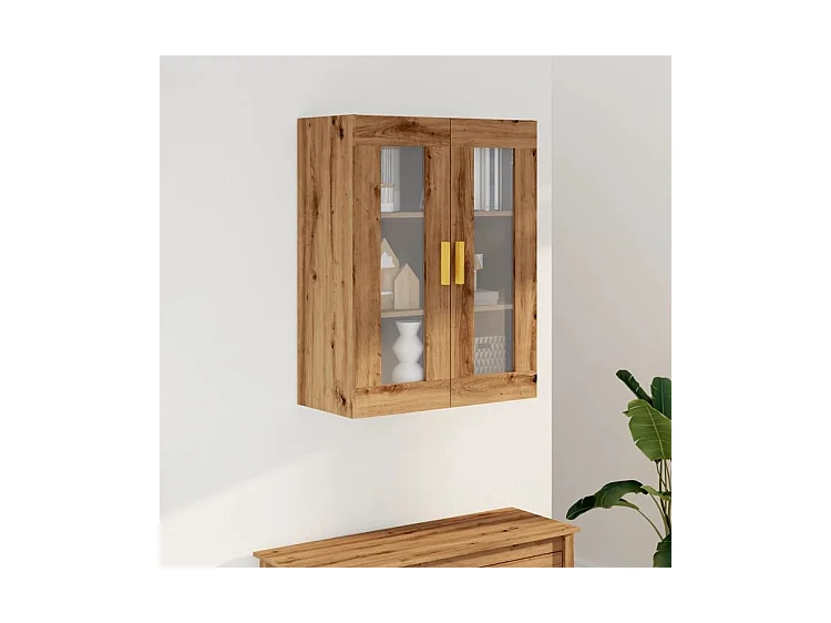 Armoire murale suspendue chêne artisanal 69,5x34x90