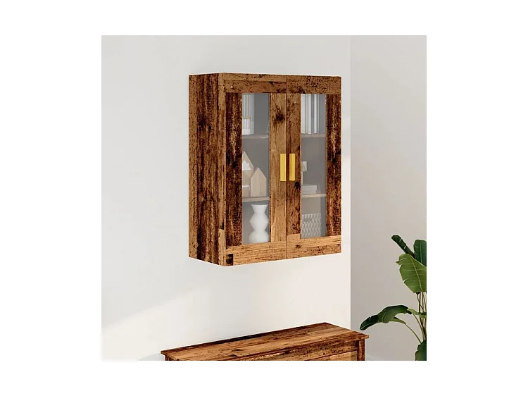 Armoire murale suspendue vieux bois 69,5x34x90