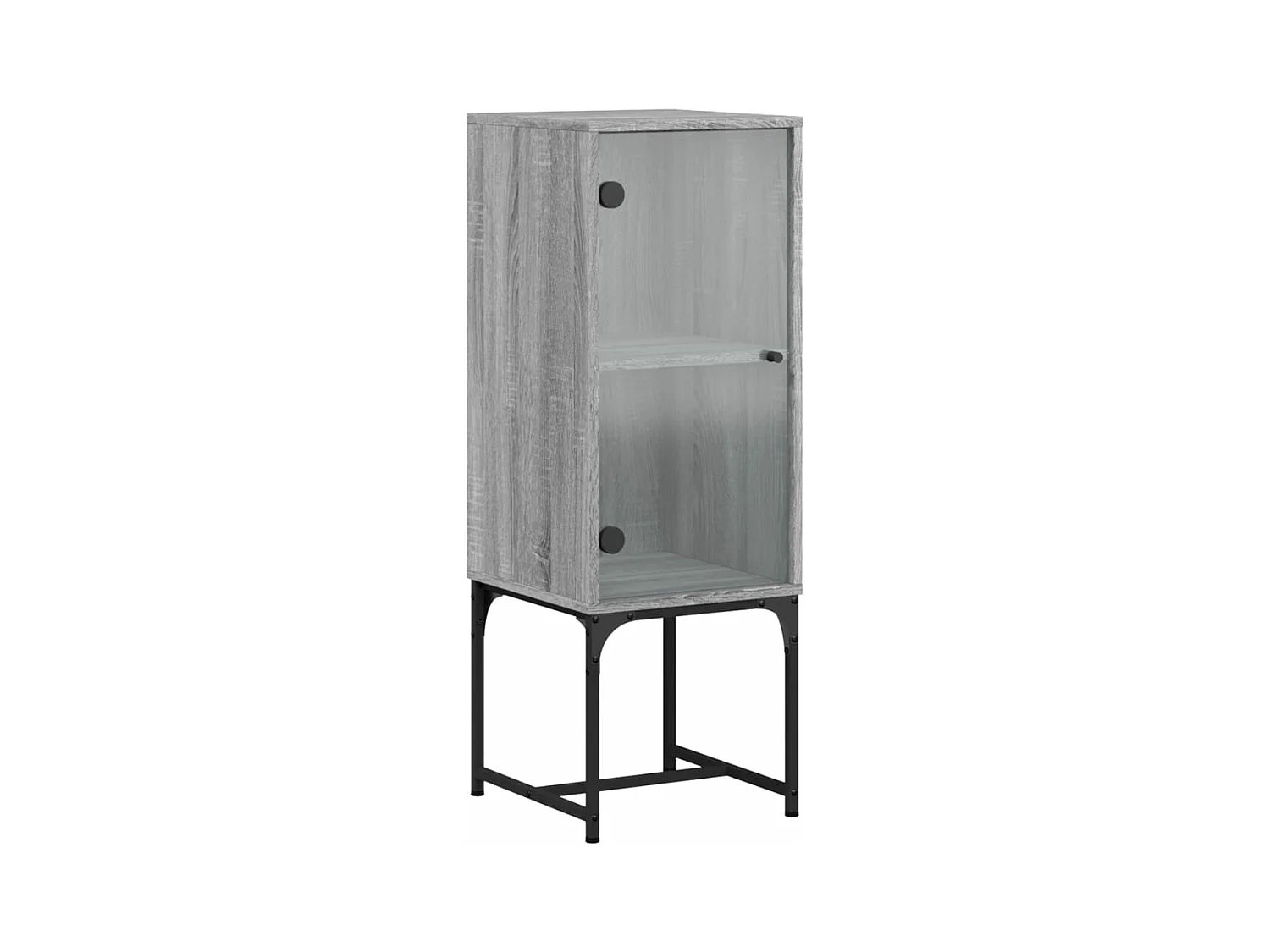 Armoire latérale avec porte en verre sonoma gris 35x37x100