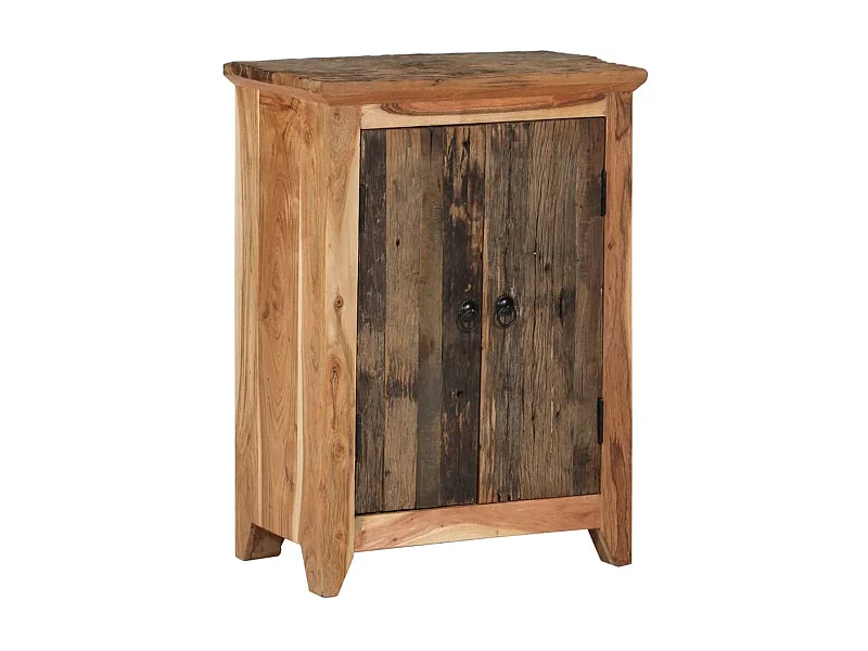 Buffet 55x33x75 bois massif d'acacia et bois de récupération