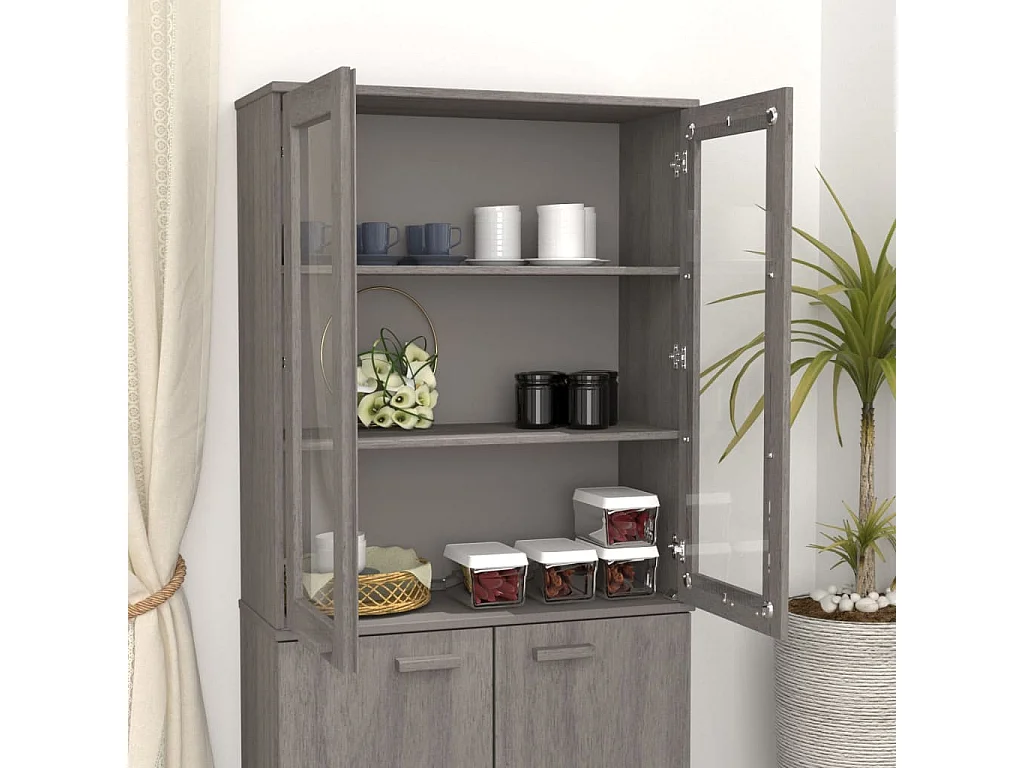 Dessus de buffet HAMAR Gris clair 85x35x100 Bois de pin