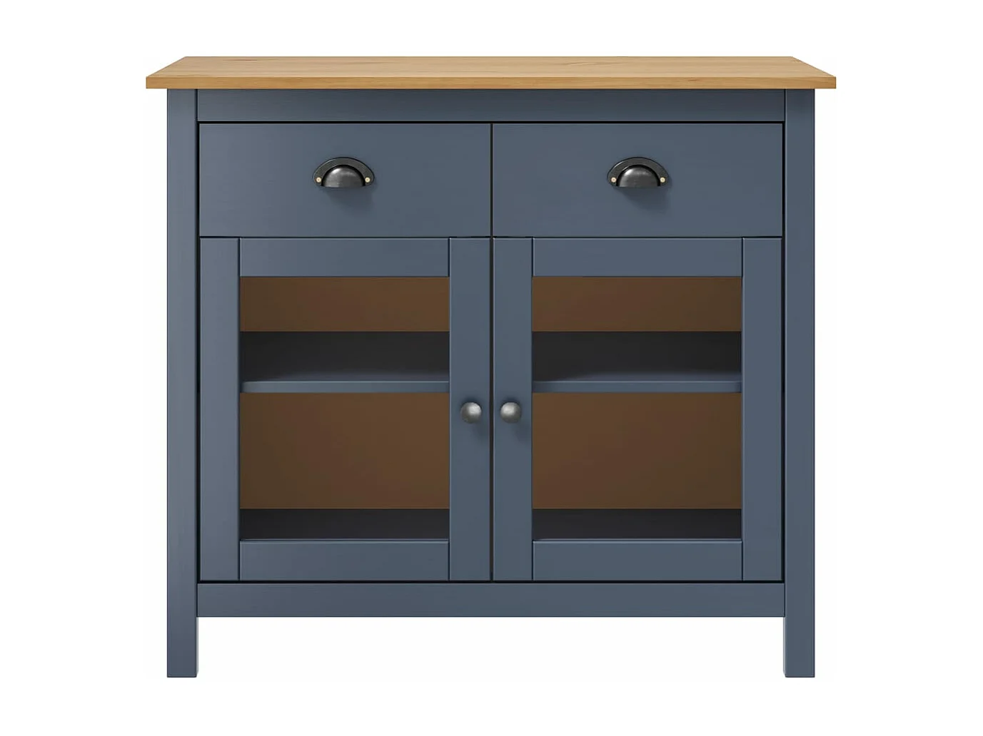 Buffet Hill Range Gris 90x40x80 Bois de pin solide