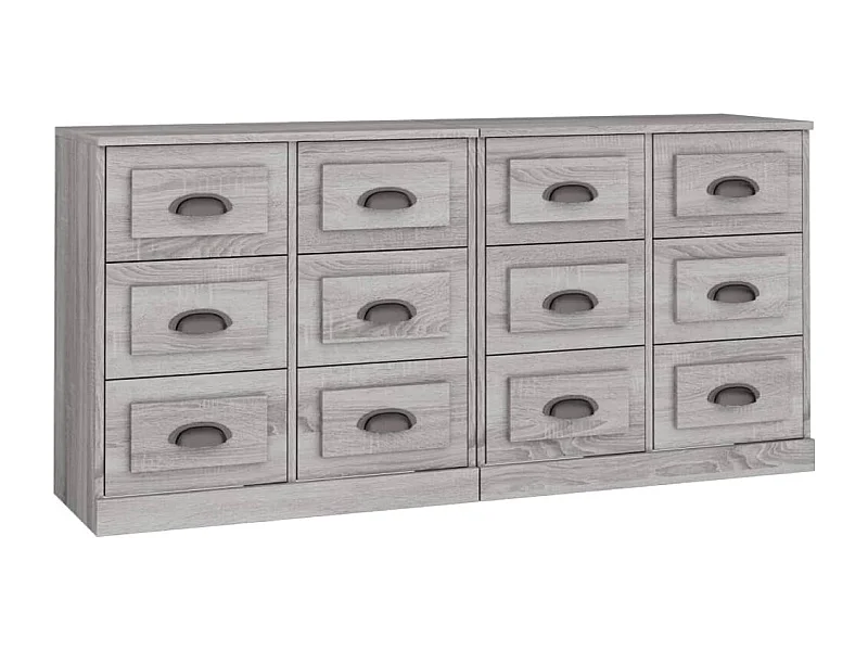 Buffets 2 pcs sonoma gris bois d'ingénierie